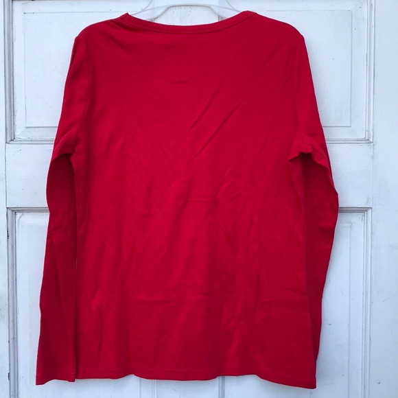 NWT Kim Rogers Red Layer Casual Snowflakes Tee S - Picture 6 of 7